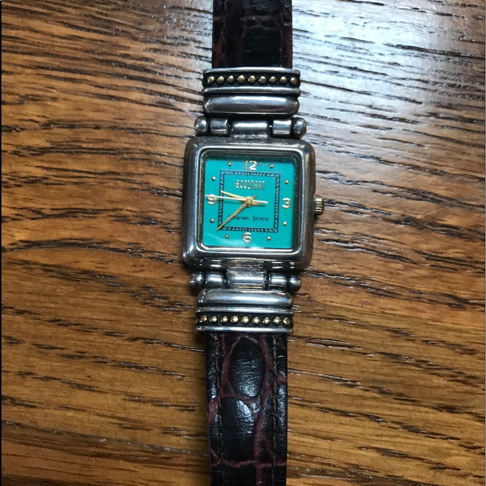 Ecclissi Watch Turquoise/Brown Leather-